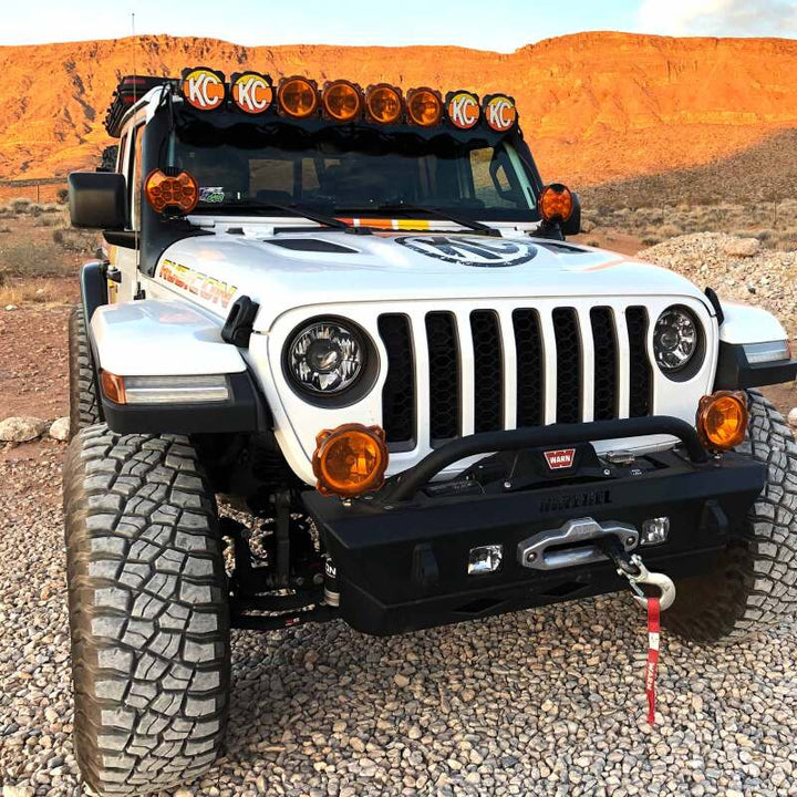 KC HiLiTES 6in. Light Shield for SlimLite LED - Amber - Bull Strap