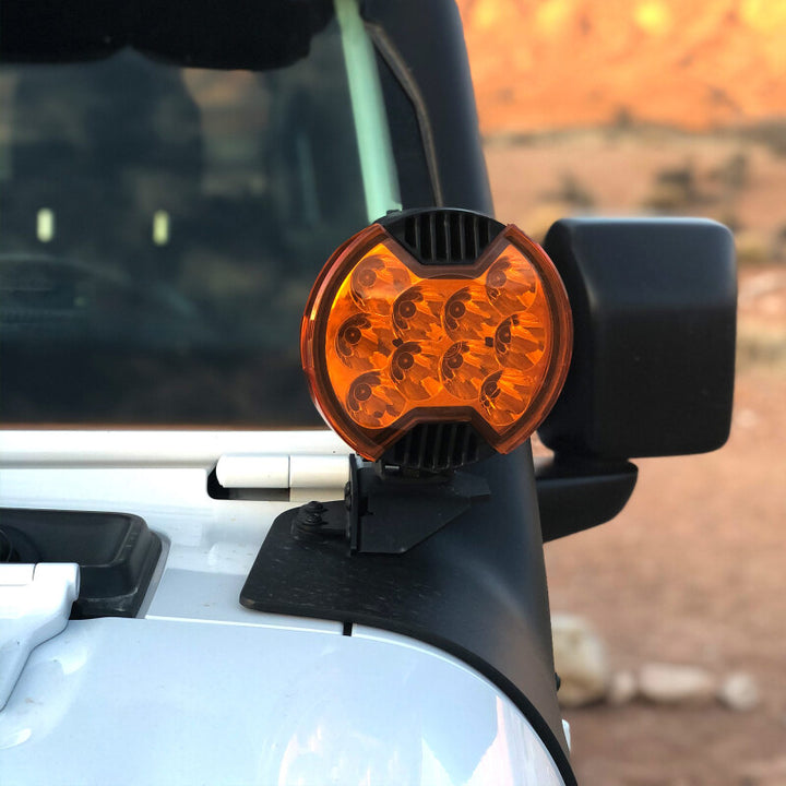 KC HiLiTES 6in. Light Shield for SlimLite LED - Amber - Bull Strap
