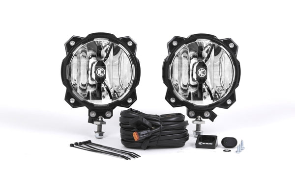 KC HiLiTES 6in. Pro6 Gravity LED Light 20w Single Mount Spot Beam (Pair Pack System) - Bull Strap
