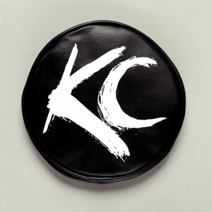 KC HiLiTES 6in. Round Soft Cover (Pair) - Black w/Yellow KC Logo - Bull Strap