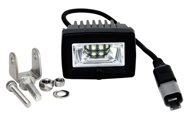 KC HiLiTES C-Series 2in. C2 LED Light 20w Area Flood Beam (Pair Pack System) - Black - Bull Strap