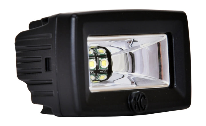 KC HiLiTES C-Series 2in. C2 LED Light 20w Area Flood Beam (Pair Pack System) - Black - Bull Strap
