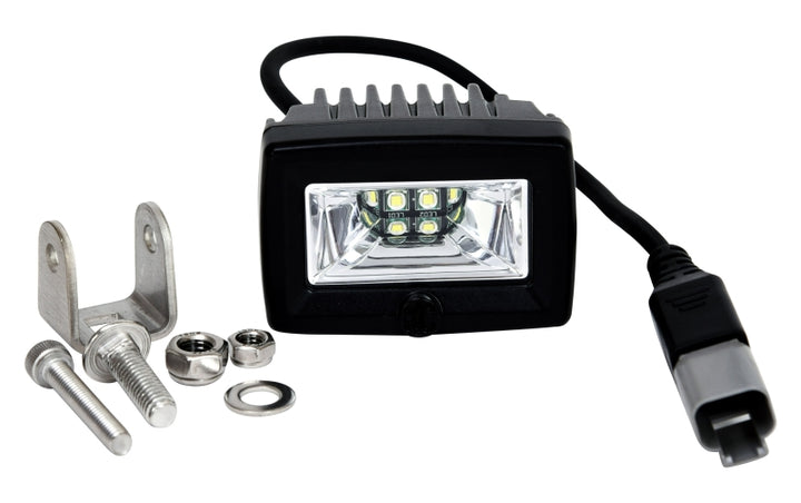 KC HiLiTES C-Series 2in. C2 LED Light 20w Area Flood Beam (Pair Pack System) - Black - Bull Strap