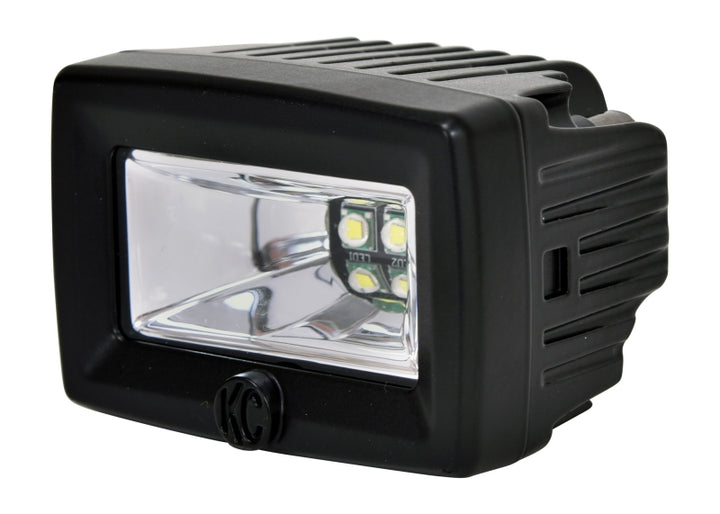 KC HiLiTES C-Series 2in. C2 LED Light 20w Area Flood Beam (Pair Pack System) - Black - Bull Strap