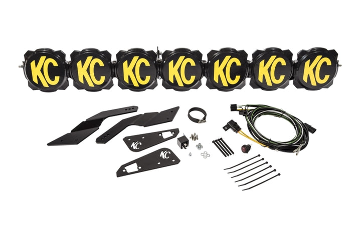KC HiLiTES Can-Am X3 45in. Pro6 Gravity LED 7-Light 140w Combo Beam Overhead Light Bar System - Bull Strap