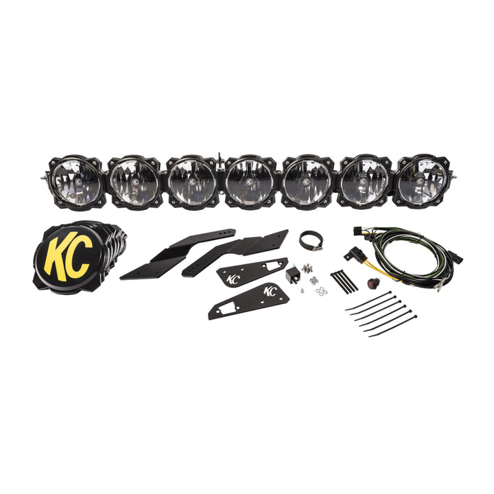 KC HiLiTES Can-Am X3 45in. Pro6 Gravity LED 7-Light 140w Combo Beam Overhead Light Bar System - Bull Strap