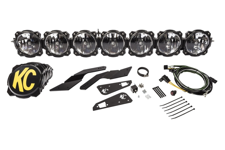 KC HiLiTES Can-Am X3 45in. Pro6 Gravity LED 7-Light 140w Combo Beam Overhead Light Bar System - Bull Strap