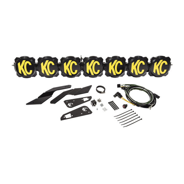 KC HiLiTES Can-Am X3 45in. Pro6 Gravity LED 7-Light 140w Combo Beam Overhead Light Bar System - Bull Strap