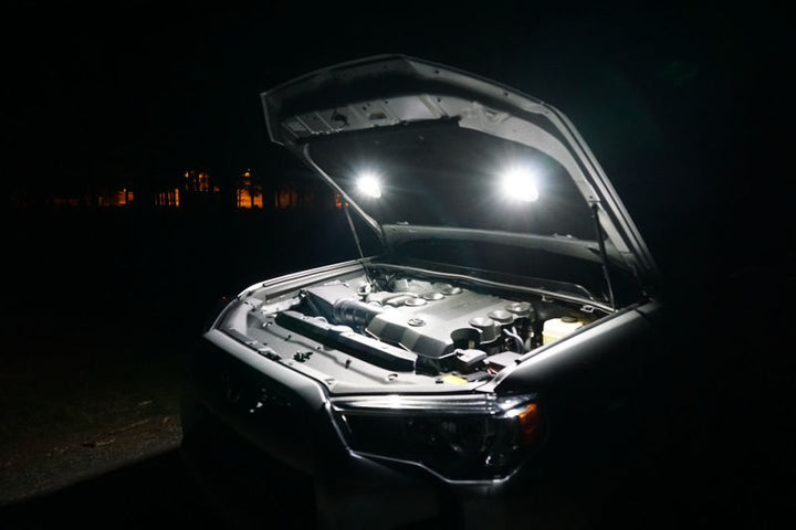 KC HiLiTES Cyclone 2in. LED Universal Under Hood Lighting Kit (Incl. 2 Cyclone Lights/Switch/Wiring) - Bull Strap