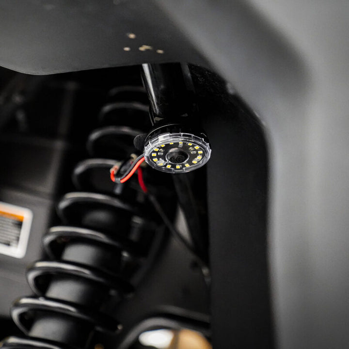 KC HiLiTES Cyclone V2 2.2in. LED Accessory Light 5w Flood Beam (Single) - Clear Lens - Bull Strap