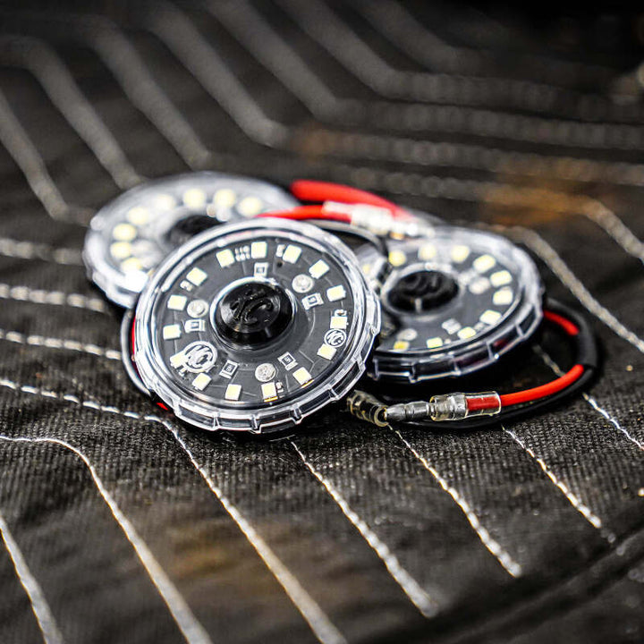 KC HiLiTES Cyclone V2 2.2in. LED Accessory Light 5w Flood Beam (Single) - Clear Lens - Bull Strap