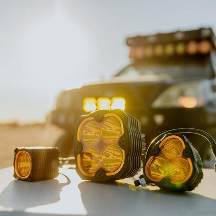 KC HiLiTES FLEX ERA 1 Performance Yellow Spread Beam Lens - Bull Strap