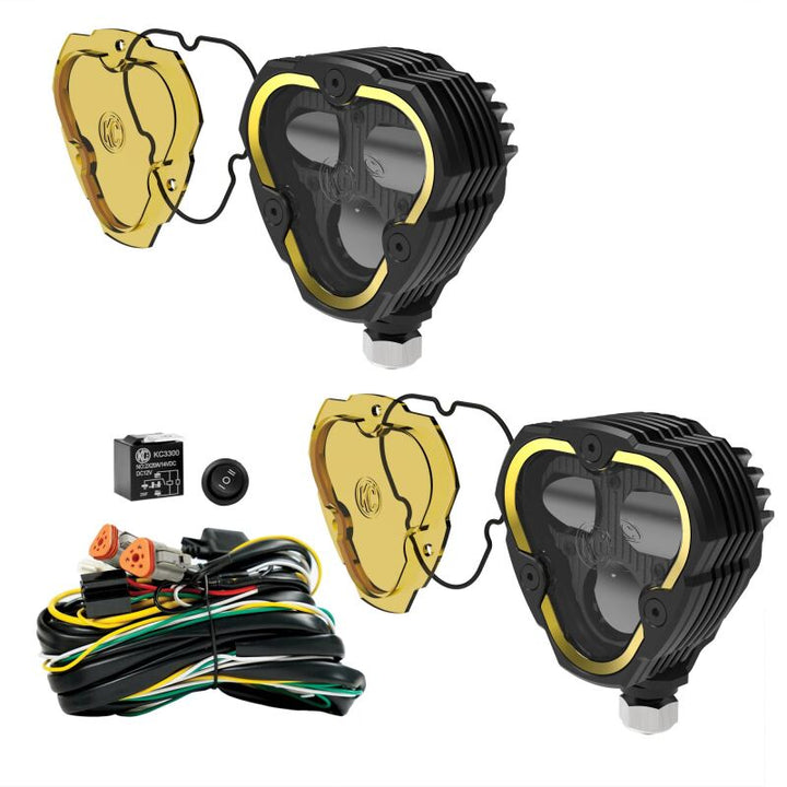 KC HiLiTES FLEX ERA 3 Dual Mode SAE Fog Lights - 2-Light Master Kit - Bull Strap