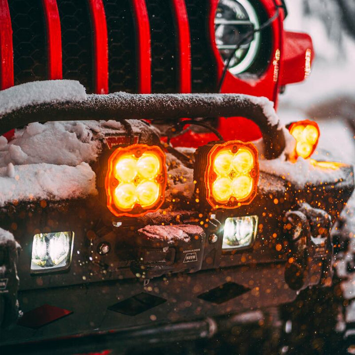 KC HiLiTES FLEX ERA 4 Light Shield Hard Cover (ea) - Amber - Bull Strap