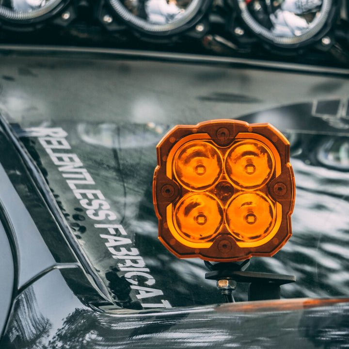 KC HiLiTES FLEX ERA 4 Light Shield Hard Cover (ea) - Amber - Bull Strap