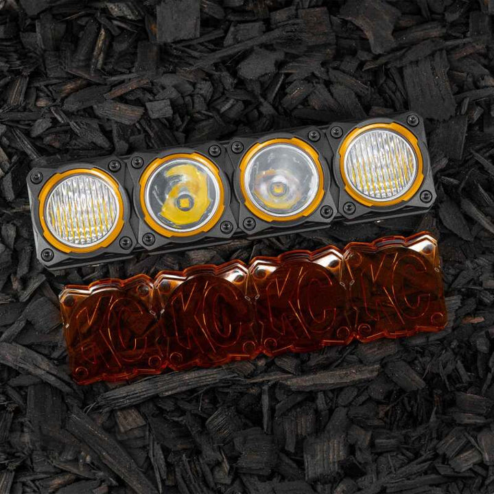KC HiLiTES FLEX ERA LED Light Bar 10in. Light Shield - Amber (SHIELD ONLY) - Bull Strap
