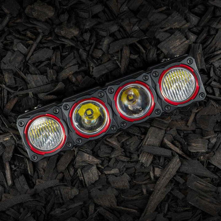 KC HiLiTES FLEX ERA LED Light Bar Bezel Kit for 10in. Segments - Red - Bull Strap