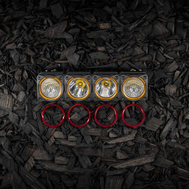 KC HiLiTES FLEX ERA LED Light Bar Bezel Kit for 10in. Segments - Red - Bull Strap