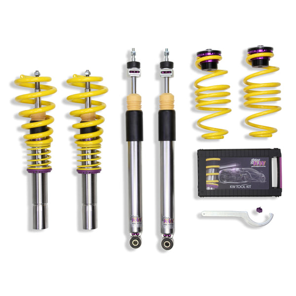 KW Coilover Kit V3 Audi A4 S4 (8K/B8) w/o electronic dampening controlSedan FWD + Quattro - Bull Strap