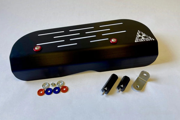 Kartboy 02-14 Subaru WRX/04-21 Subaru WRX STi/EJ Models Alternator Cover - Black Anodized - Bull Strap