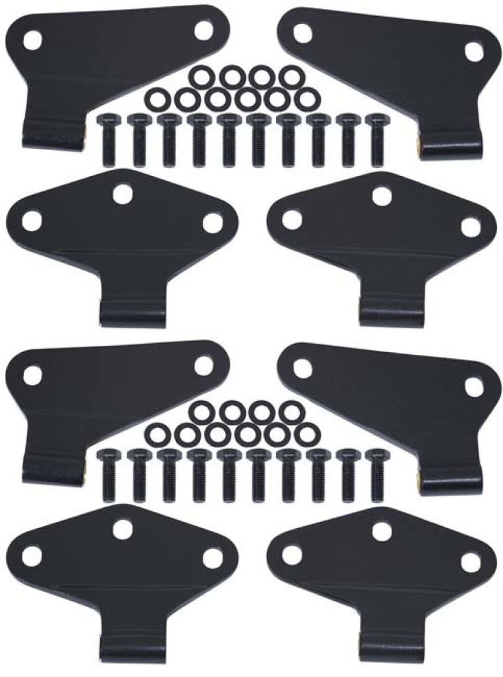 Kentrol 07-18 Jeep Wrangler JK Body Door Hinge Set 8 Pieces 4 Door - Textured Black - Bull Strap