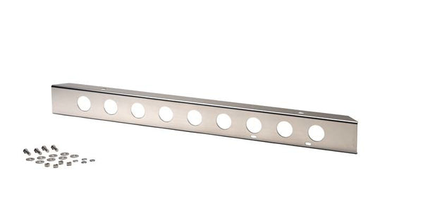 Kentrol 45-86 Jeep CJ 42 Inch Front Bumper with holes - Polished Silver - Bull Strap