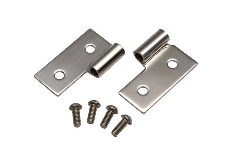 Kentrol 76-06 JEEP CJ Wrangler YJ/TJ Lower Door Hinge Pair - Polished Silver - Bull Strap