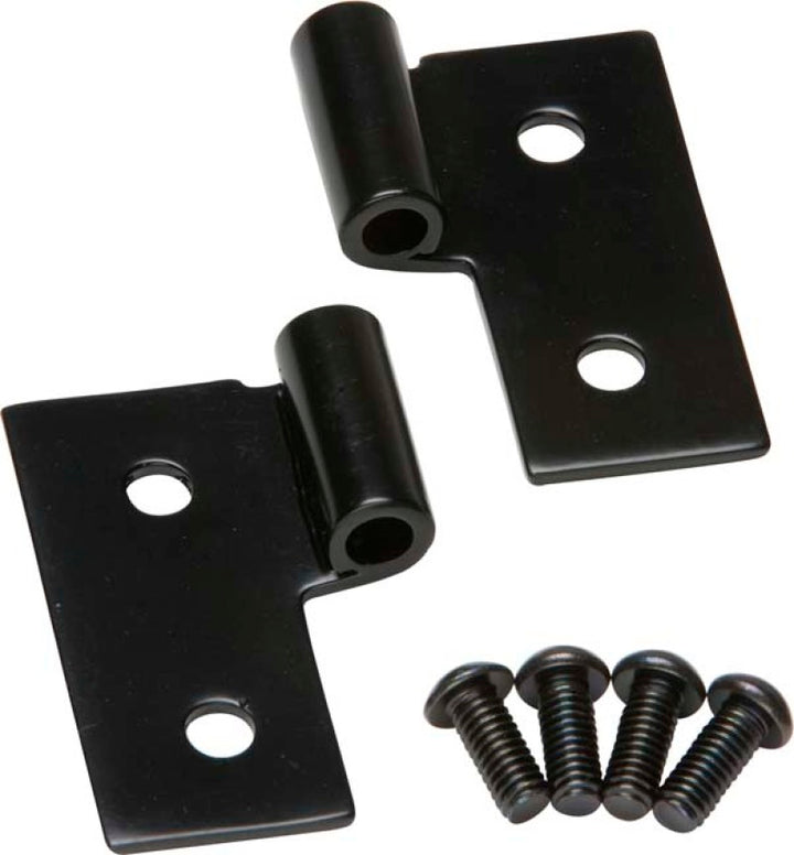 Kentrol 76-06 JEEP CJ/Wrangler YJ/TJ Lower Door Hinge Pair - Powdercoat Black - Bull Strap