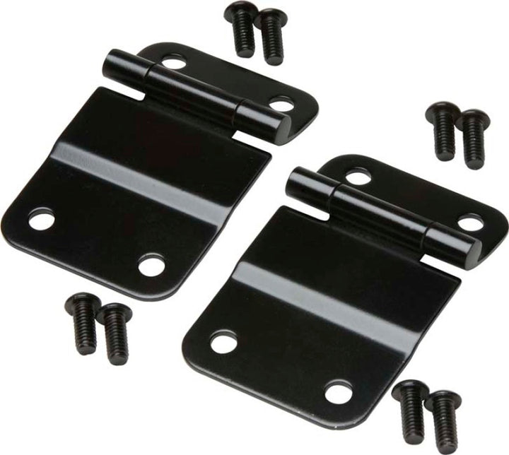 Kentrol 76-86 Jeep CJ7 Tailgate Hinge Pair - Powdercoat Black - Bull Strap