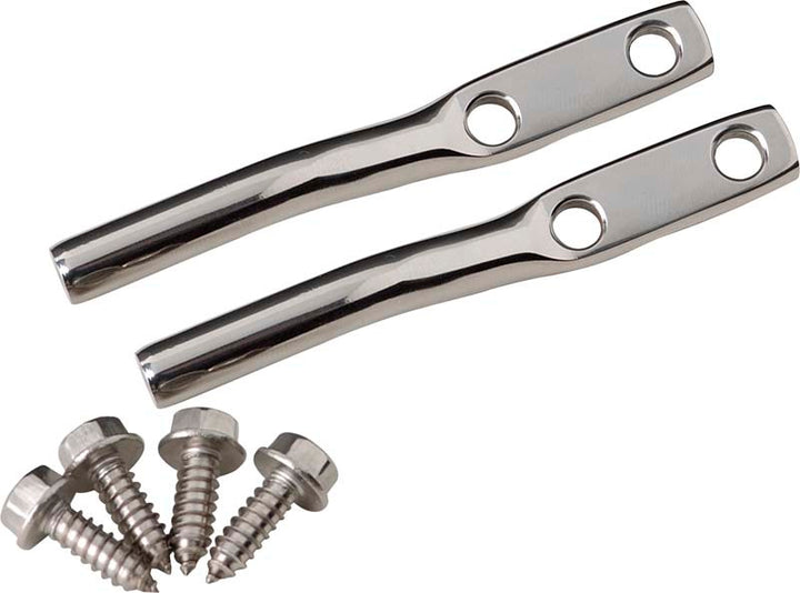 Kentrol 76-95 Jeep CJ/Wrangler YJ Door Strap Pins Pair- Polished Silver - Bull Strap