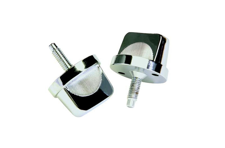 Kentrol 76-95 Jeep CJ/Wrangler YJ Windshield Knobs Pair - Polished Silver - Bull Strap