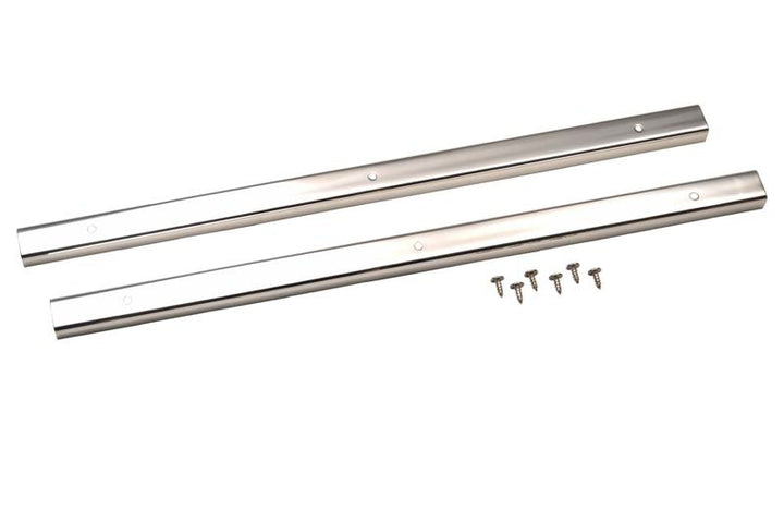 Kentrol 76-95 Jeep CJ7 Wrangler YJ Entry Guards Pair - Polished Silver - Bull Strap
