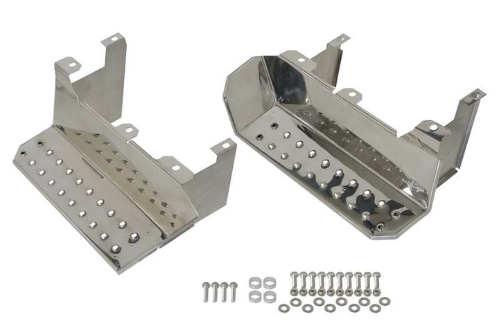 Kentrol 76-95 Jeep CJ7 Wrangler YJ Side Steps Pair - Polished Silver - Bull Strap