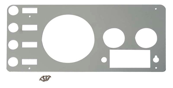Kentrol 77-86 Jeep CJ Gauge Cover - Polished Silver - Bull Strap