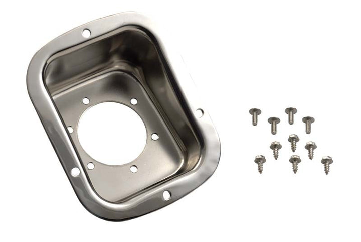 Kentrol 78-95 Jeep CJ/Wrangler YJ Gas Filler Neck - Polished Silver - Bull Strap