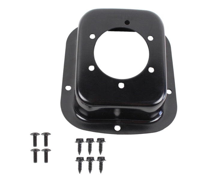 Kentrol 78-95 Jeep CJ/Wrangler YJ Gas Filler Neck - Powdercoat Black - Bull Strap