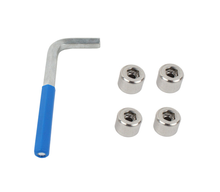Kentrol 97-06 Jeep OEM Anti-Theft Door Nuts Wrangler TJ - Polished Silver - Bull Strap