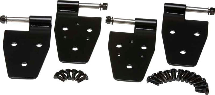 Kentrol 97-06 Jeep Wrangler TJ Door Hinge Set 4 Pieces - Powdercoat Black - Bull Strap