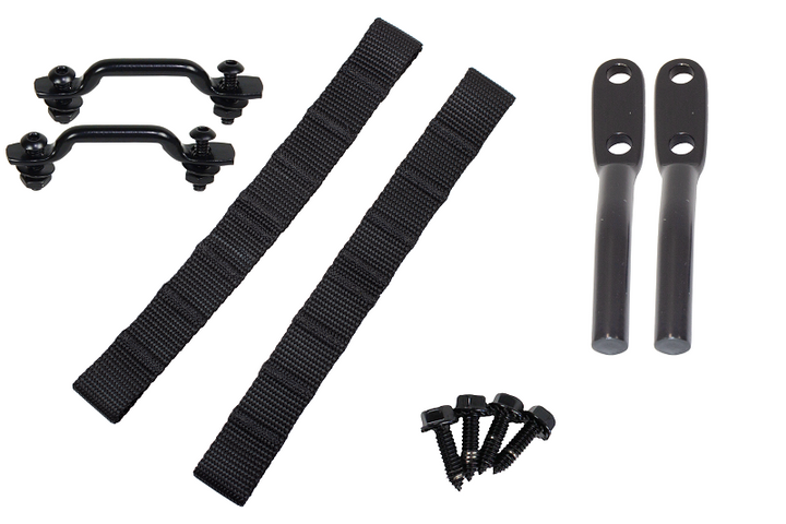 Kentrol Jeep Wrangler TJ Polished Stainless Door Strap Kit Black Powdercoat Stainless Steel - Bull Strap