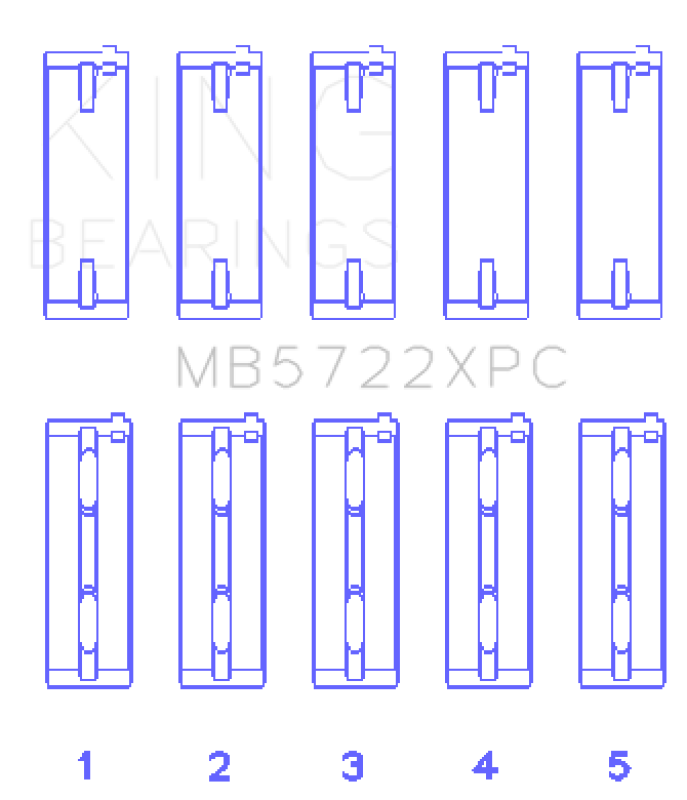 King Engine Bearings 2007+ Mitsubishi 4B11T EVO X Coated Performance Main Bearing Set - Size STDX - Bull Strap