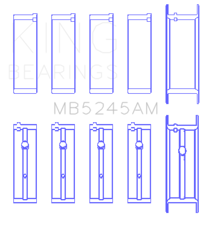 King 91-04 Nissan 146CI/2.4L KA24DE L4/89-97 146CI/2.4L KA24E L4  Main Bearing Set - Size +0.25mm - Bull Strap