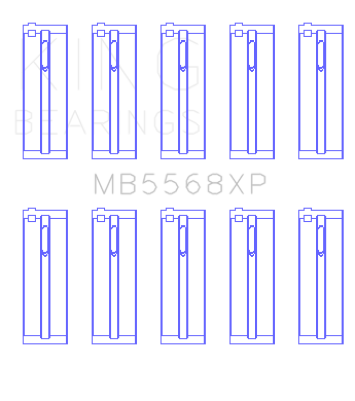 King Engine Bearings Acura D16A1/97-01 Honda H22A4/98+ F23A Performance Main Bearing Set - Size STD - Bull Strap