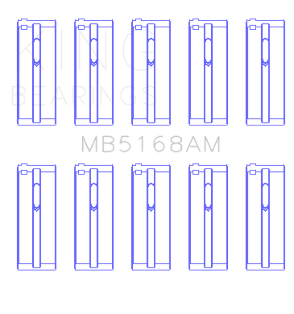 King Engine Bearings Acura F22B1/Honda F22A1/F22A6/F22B1/F22B2/F22B6 Main Bearing Set - Size STD - Bull Strap