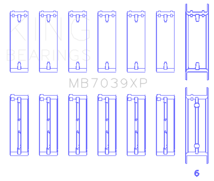 King Engine Bearings BMW M20/M50 2.0L/2.5L/2.7L Performance Main Bearing Set - Size STD - Bull Strap