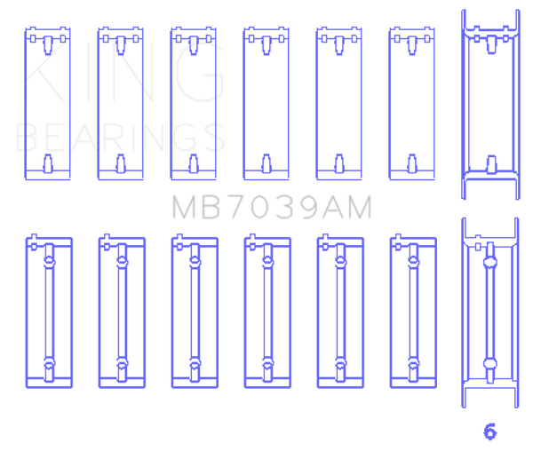 King Engine Bearings BMW M51/M57 Main Bearing Set - Size STD - Bull Strap