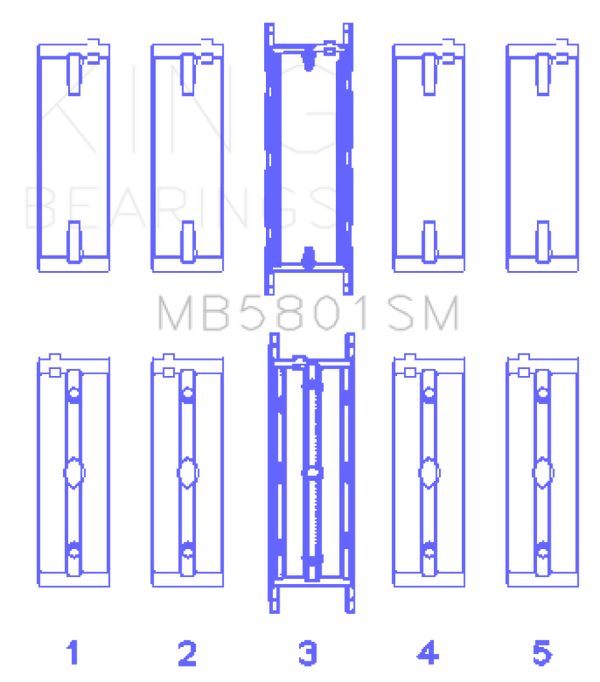 King Engine Bearings BMW S63 Crankshaft Main Bearing Set - Bull Strap