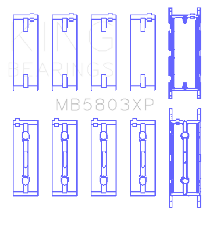 King Engine Bearings BMW S65B40A Crankshaft Main Bearings Set of 5 - Bull Strap