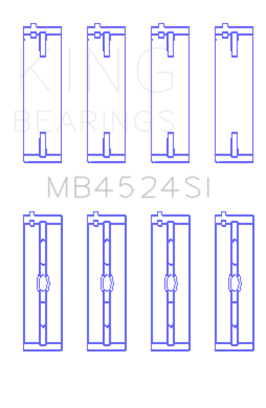 King Bearings Nissan VR38DETT VQ35HR VQ37HR Performance Crankshaft Main Bearings - Size +0.25mm - Bull Strap