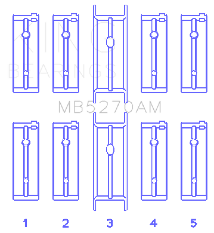 King Engine Bearings Chrysler 148/148 Turbo DOHC 16V/Jeep 148 DOHC 16V Main Bearing Set - Size STD - Bull Strap