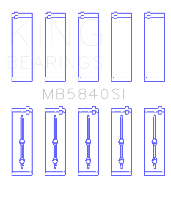 King Engine Bearings Chrysler/Dodge Gen 3 Hemi 5.7L/6.1L/6.4L Crankshaft Main Bearing Set (Set of 5) - Bull Strap